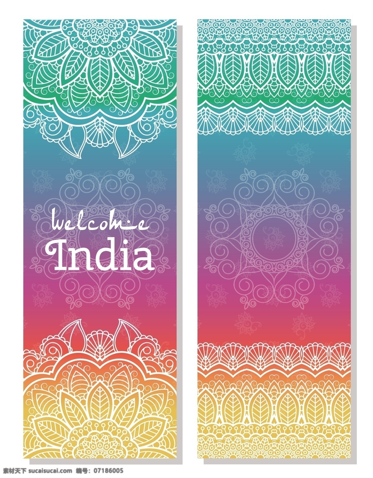 印度 旅游 矢量 精美 彩色 花纹 复古 矢量背景 广告背景