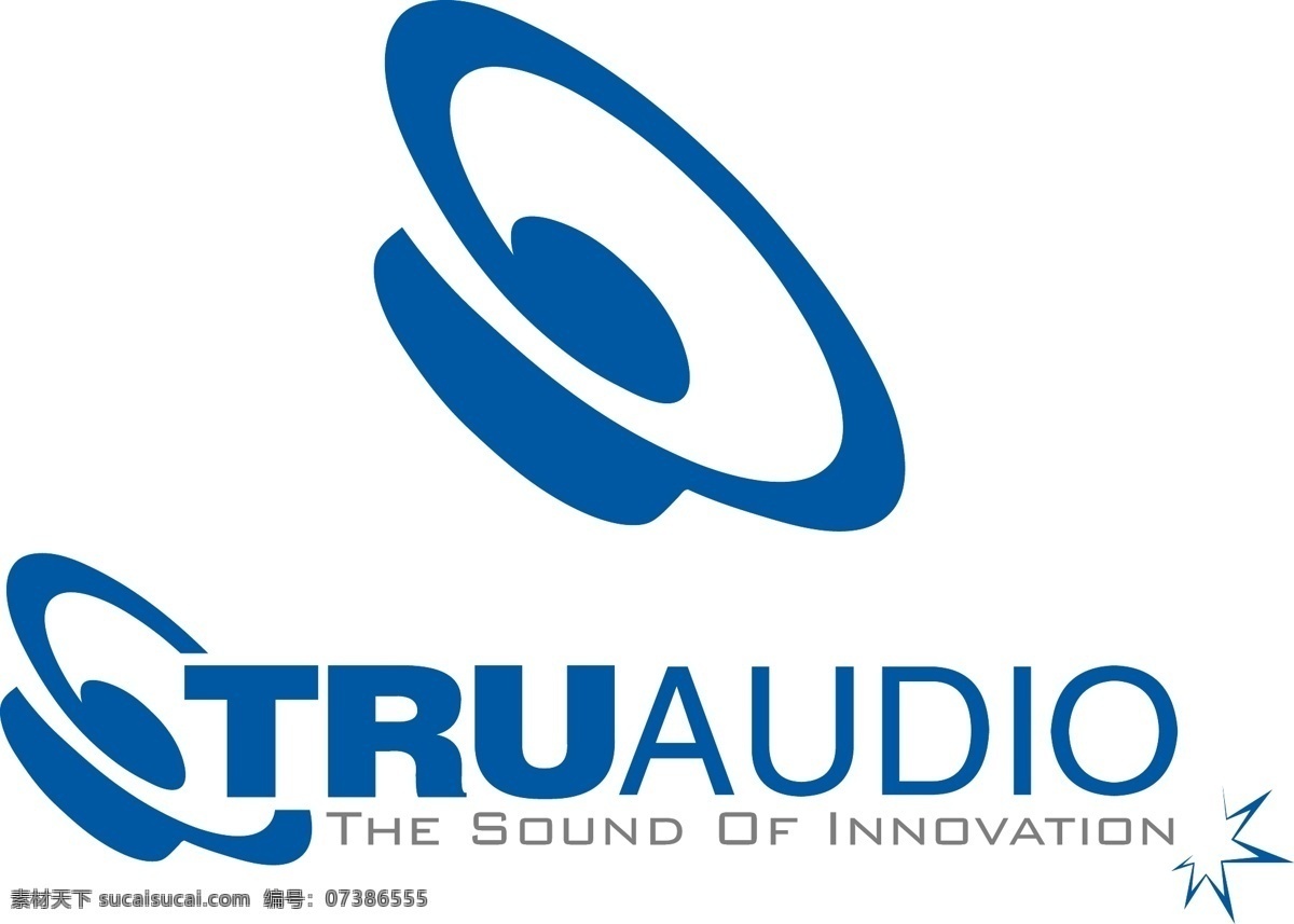 truaudio 官方 logo 喇叭 音响 标志 终 蓝 工作室 矢量高品质 企业 标志图标