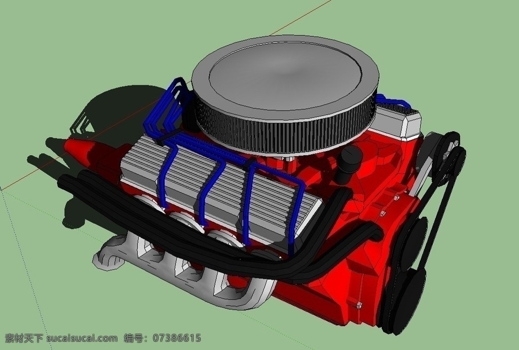汽车发动机 发动机 机械 构造 机械设计 展示模型 3d设计模型 源文件 skp