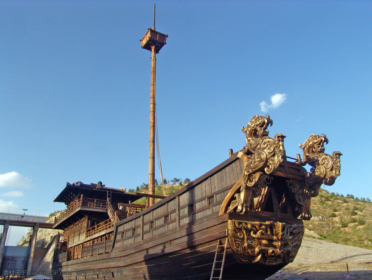 古代战船 古代 古董船 战船 船 木船 文物 高清船素材 展览 生活素材 生活百科