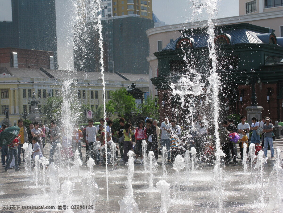 喷泉 国内旅游 旅游摄影 美景 水滴 索菲亚广场 psd源文件