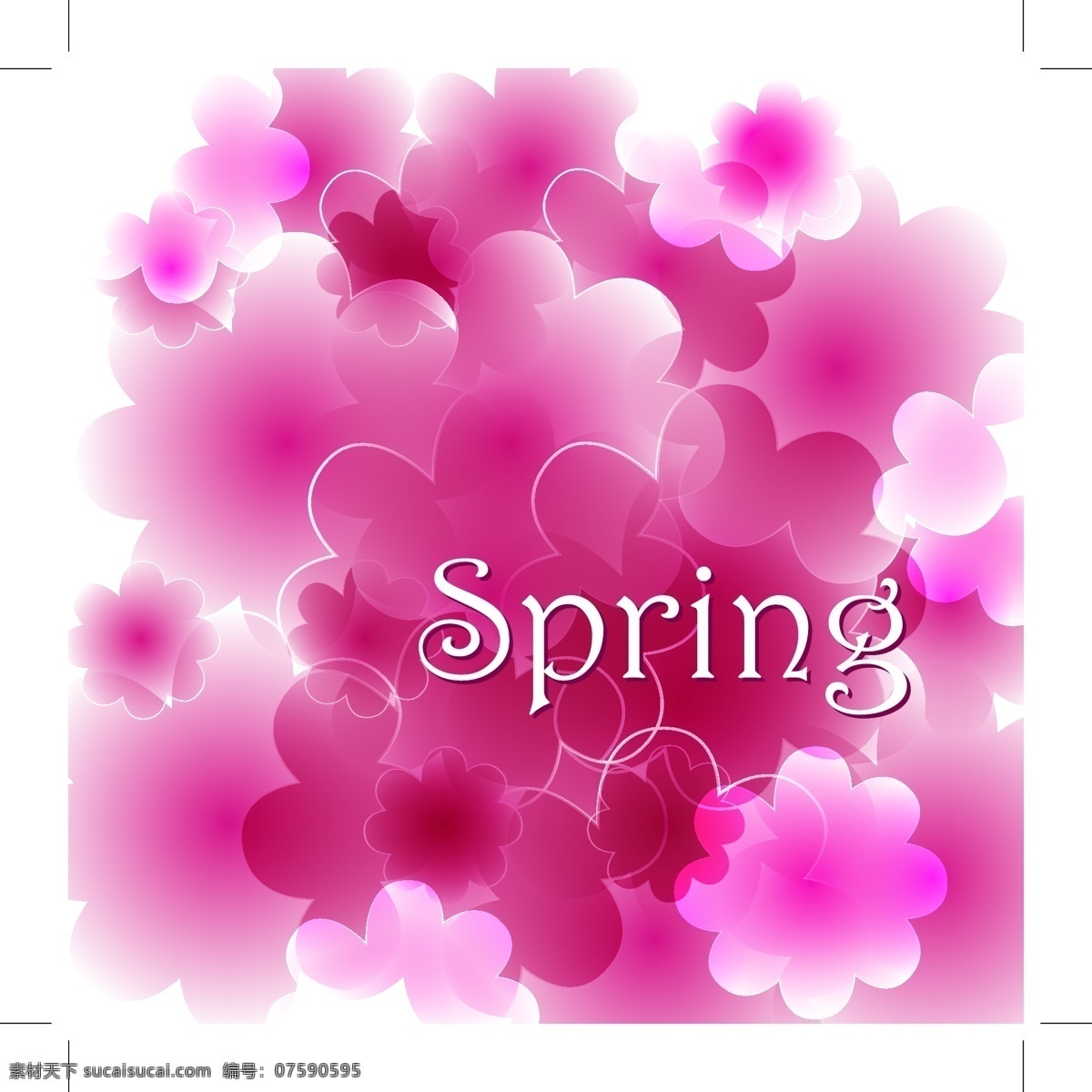 spring 春天 概念 背景 矢量 花朵 绿叶 树叶 线条 叶子 圆点 图