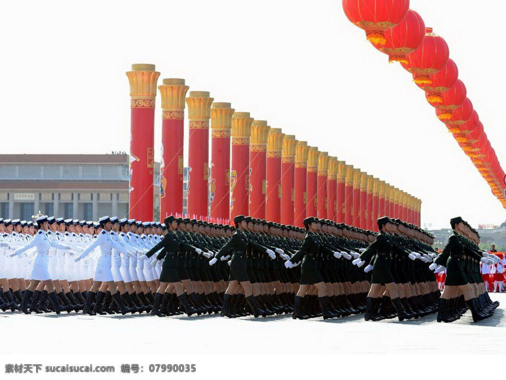 2009 年 国庆 大 阅兵 女兵 风姿 60年庆典 节日庆祝 女性女人 人物图库