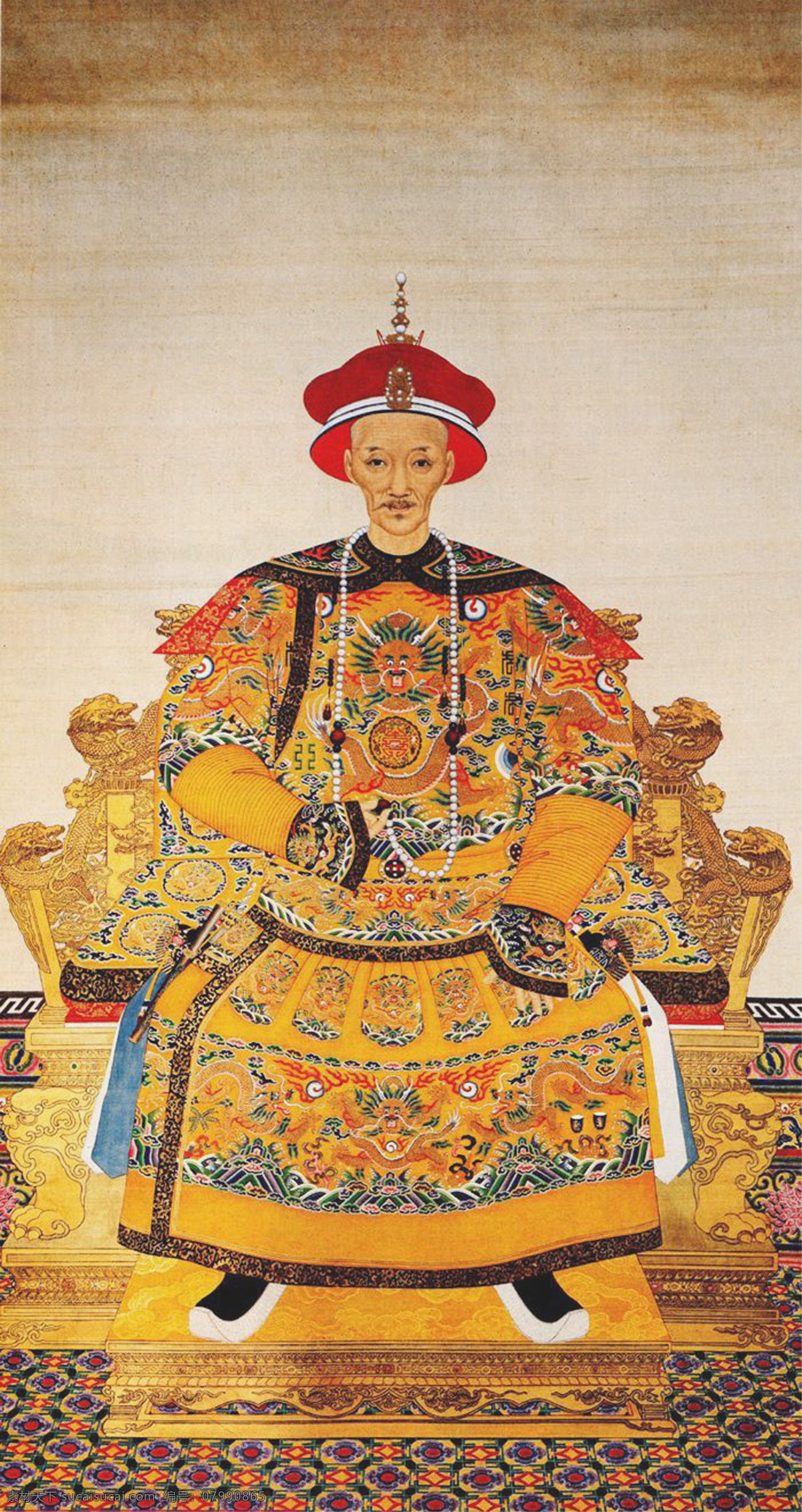 清 宣宗 旻 传统文化 雕塑 雕像 古代 皇帝 清朝 满清 清帝 清宣宗 爱新觉罗 旻宁 坐像 艺术 文化艺术