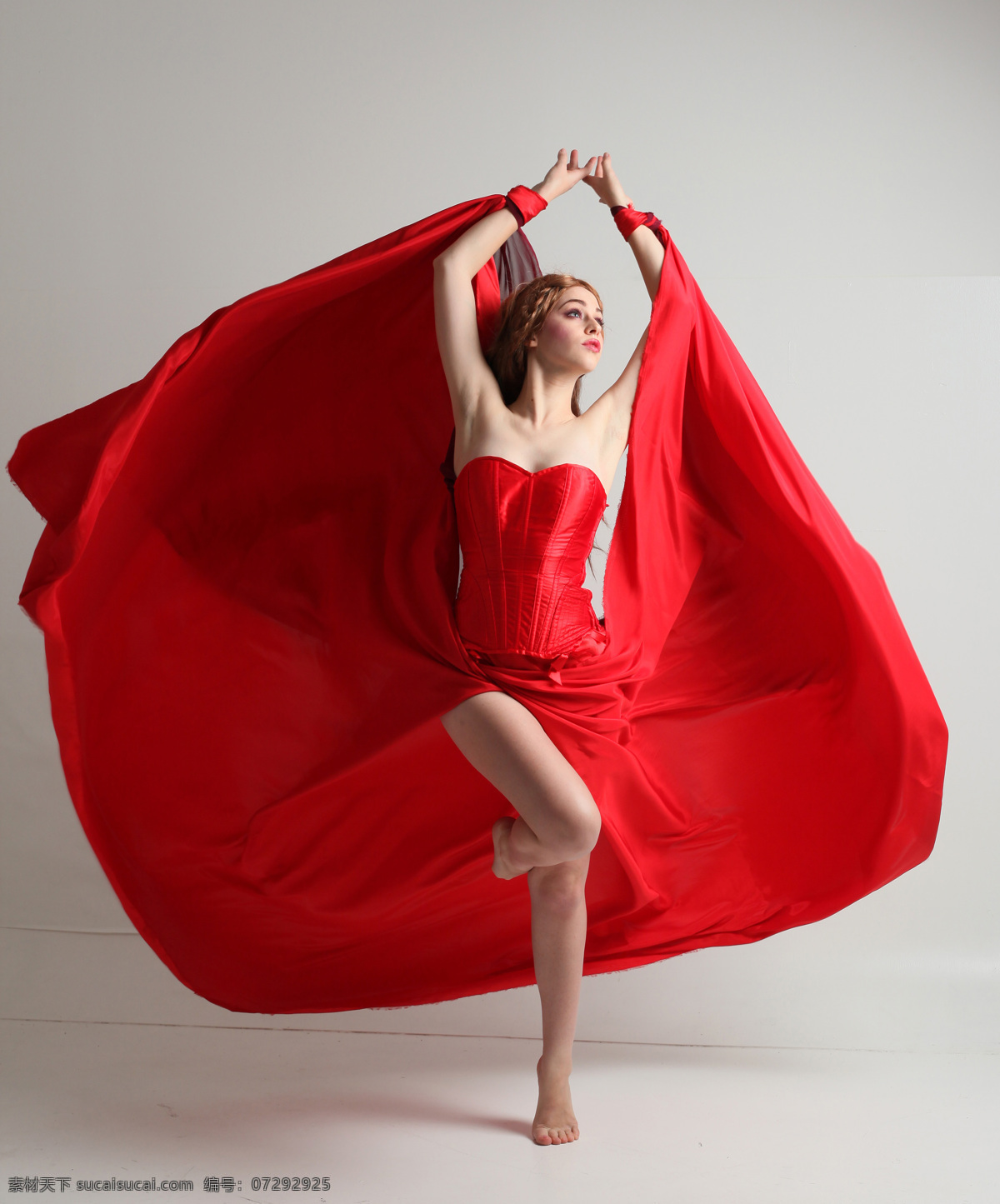 红色 人体艺术 美女 裙装 人体 艺术摄影 红裙