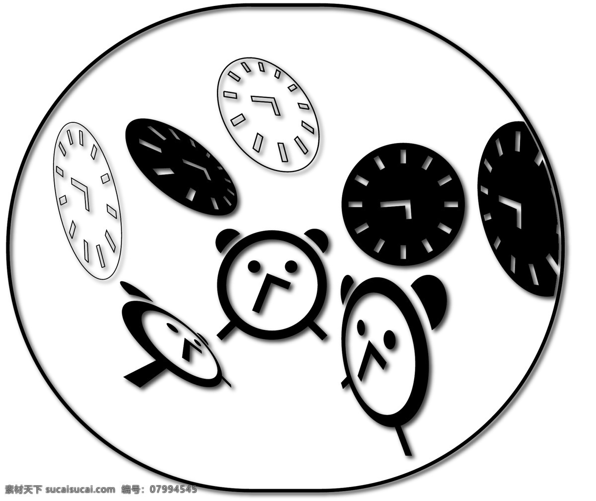 黑白 时间 布 极 简 复 古老 时光 创意 矢量图 闹铃 钟表 复古 老时光 极简 元素 装饰 可修改