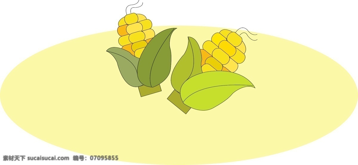 卡通 矢量 玉米 商用 简约 黄色