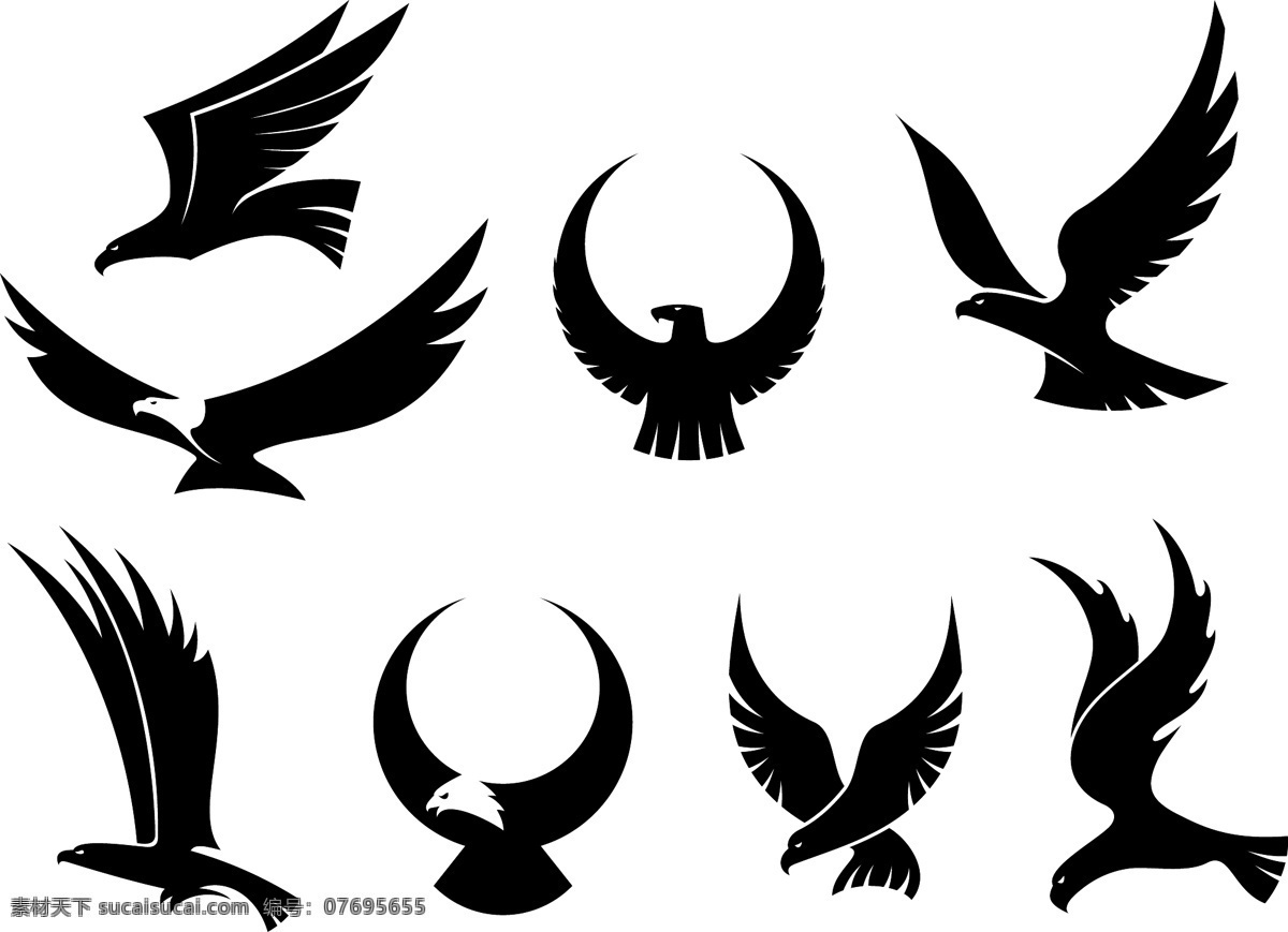 雄鹰 logo 创意logo logo图形 标志设计 商标设计 企业logo 公司logo 时尚logo 老鹰logo 标志图标 矢量素材 白色