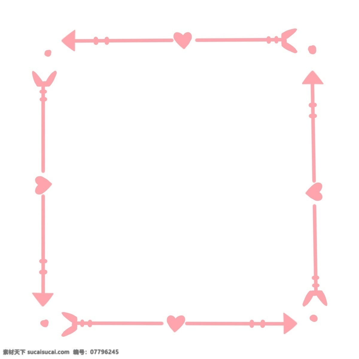 简约 爱心 线条 边框 元素 可爱 清爽