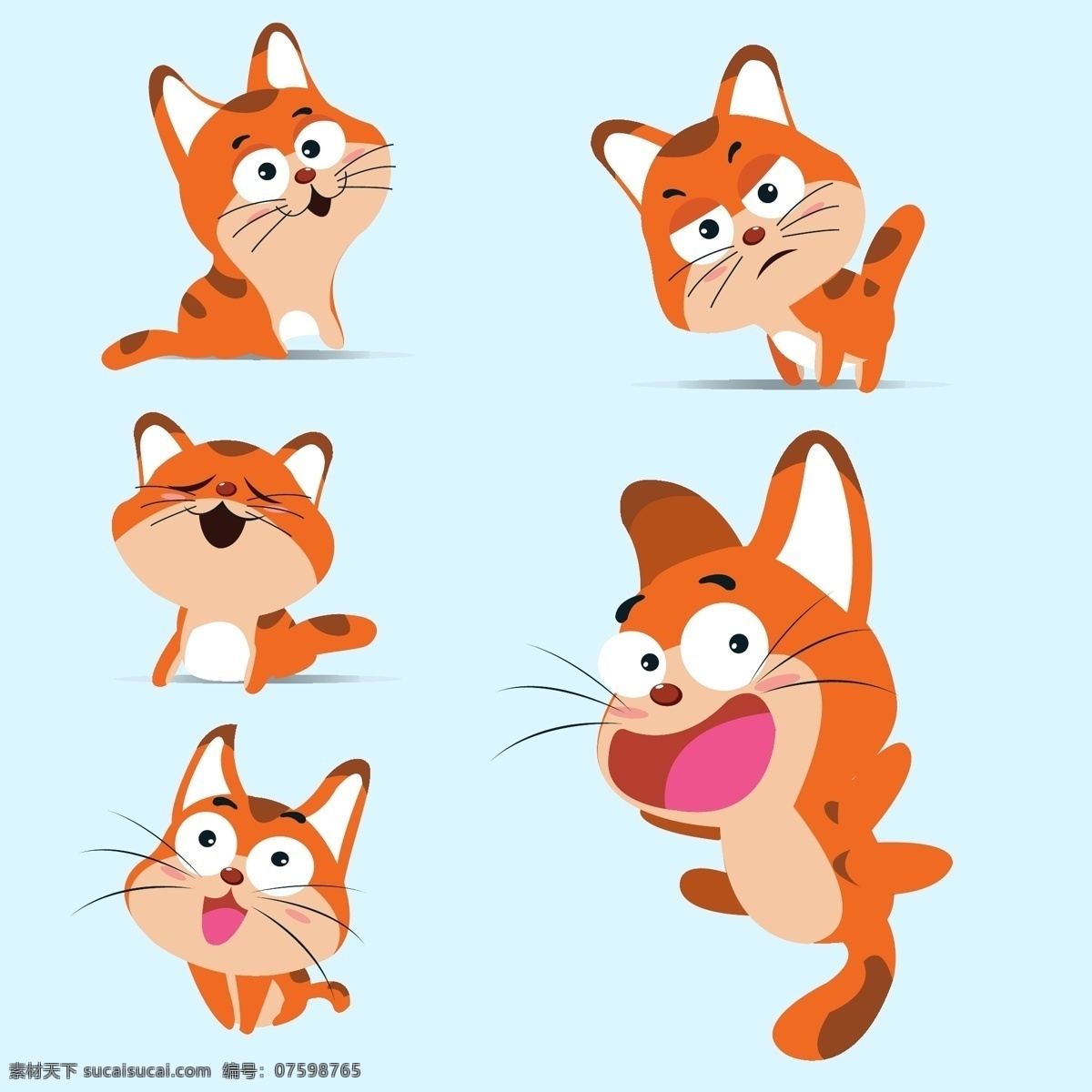 卡通猫 卡通动物 矢量 小猫 家畜 猫素材 卡通设计