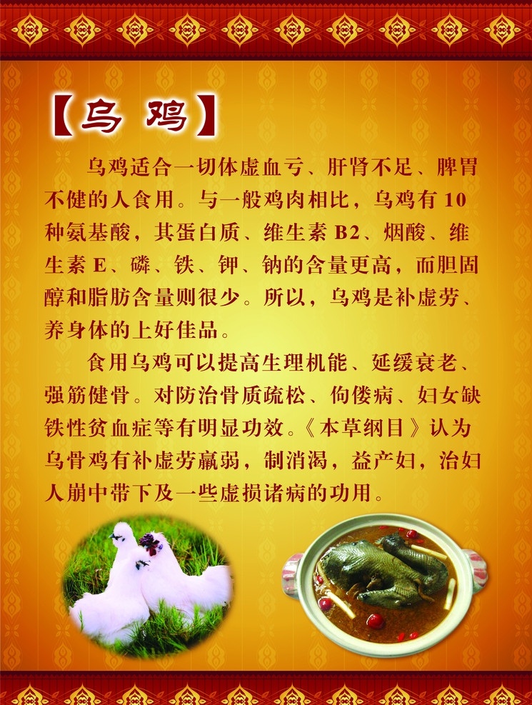乌鸡 鸡 鸡汤 家禽 药膳 补汤 白鸡 炖鸡汤 分层 源文件