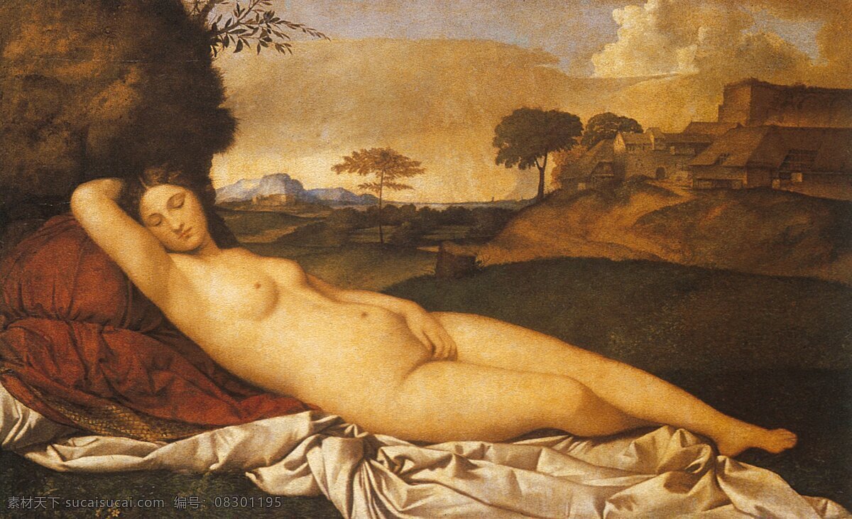 酣睡的维纳斯 沉睡 venus sleeping 油画 名画 古画 大师作品 文艺复兴 绘画书法 文化艺术