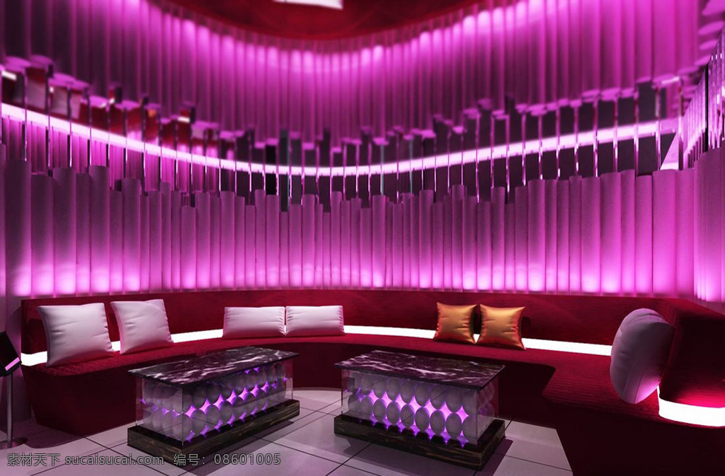 粉 紫 大气 商业空间 ktv 包厢 效果图 粉紫 现代 简约 室内设计 沙发 吊灯