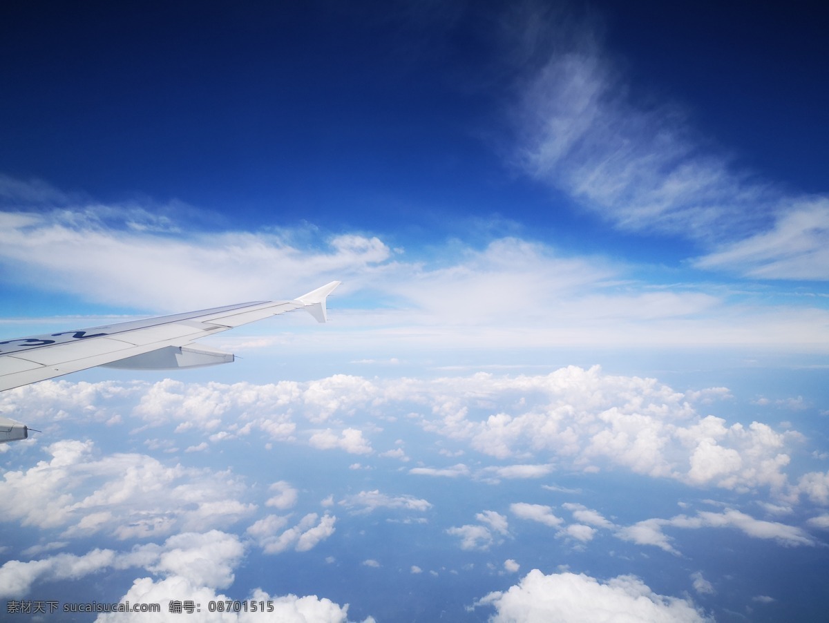蓝天白云图片 蓝天白云 飞机 天空 空运 云朵 飞机上 旅游摄影 自然风景