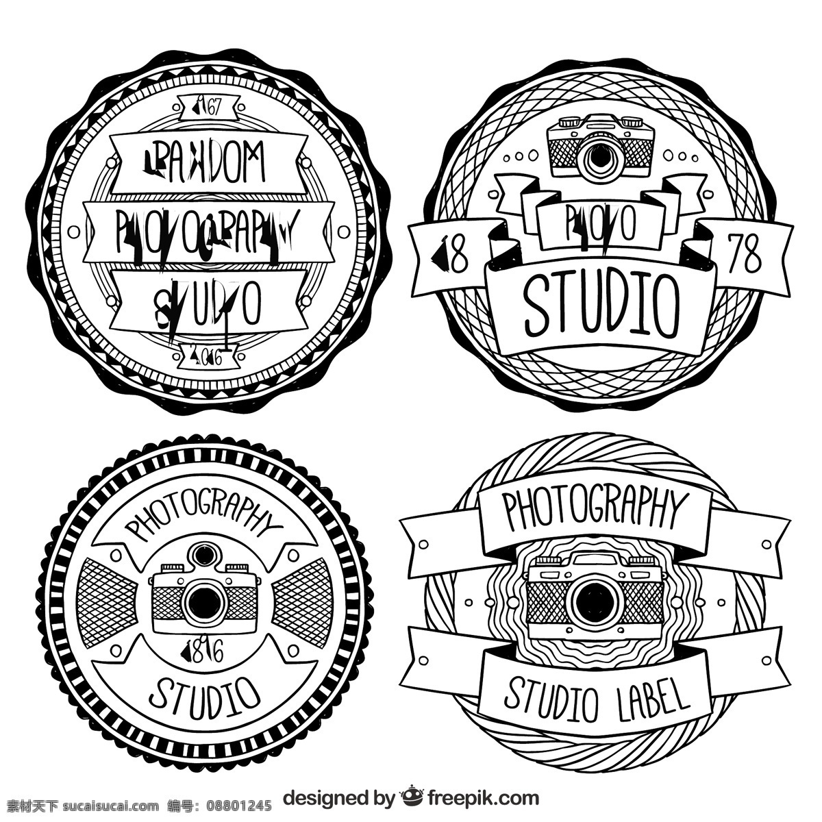 复古 标 志在 黑白摄影 工作室 标志 年份 业务 相机 技术 偏光片 复古图案 照片 艺术 黑色 企业 公司 品牌 摄影师 企业形象 白