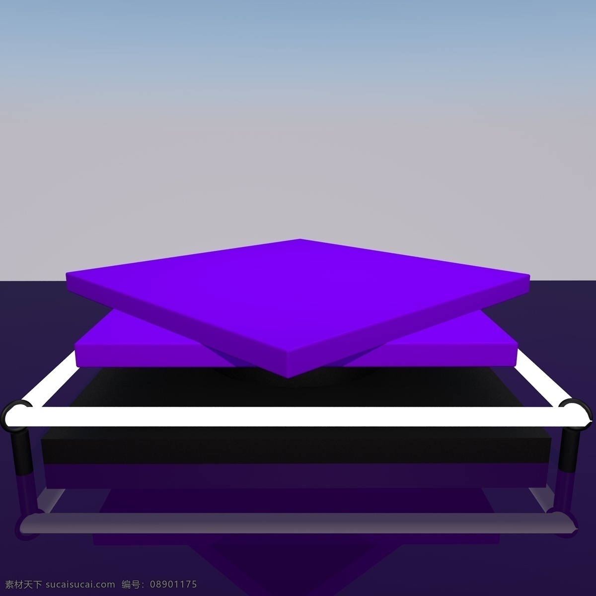 电商 促销 装饰 多边形 c4d 立体 舞台 展台 小装饰 彩虹色 蓝紫色 霓虹灯 大促 彩色 热闹 球体 紫色 发光效果