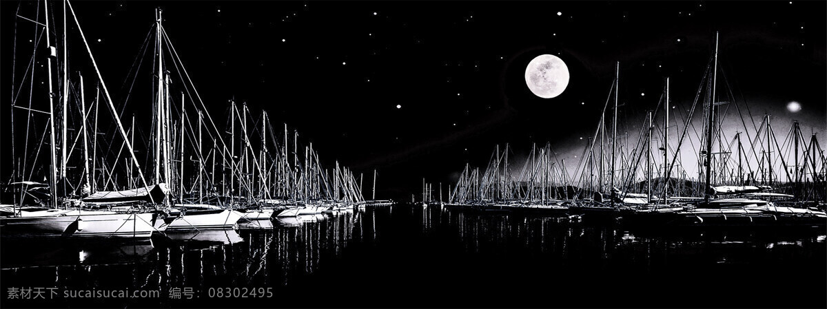 黑色 夜晚 背景 图 banner 大气 海报 简洁 月亮