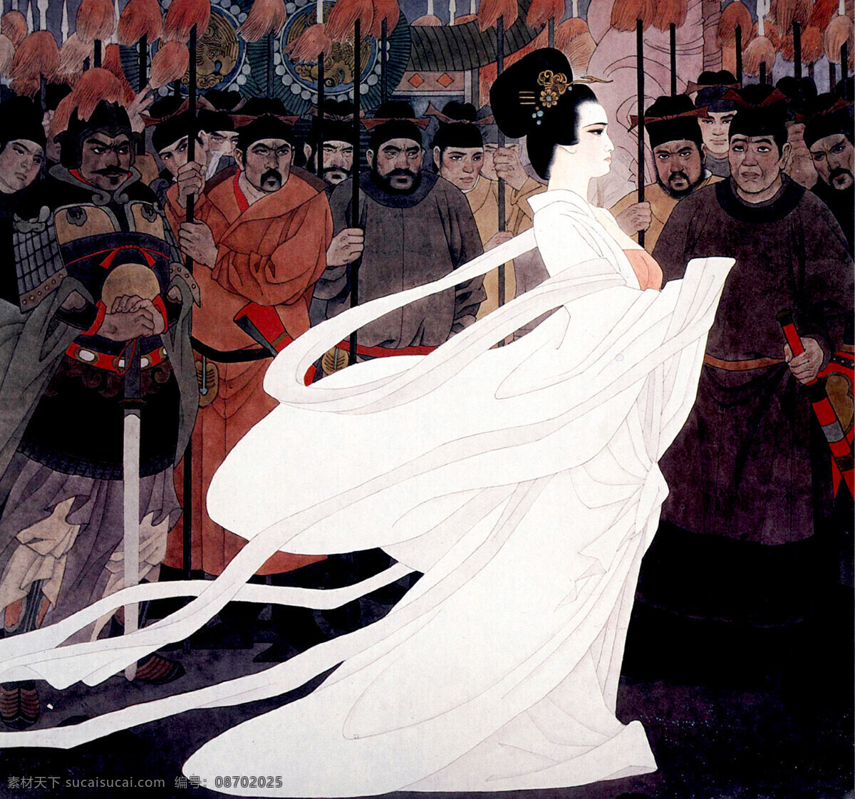 表情 动作 服装 工笔画 古代人物 国画艺术 绘画 绘画书法 唐人诗意 美术 中国画 彩黑画 唐朝 松叶 女人 仕女 惊艳 兵士 将领 书法 印章 国画集25 文化艺术 装饰素材 雕刻 图案