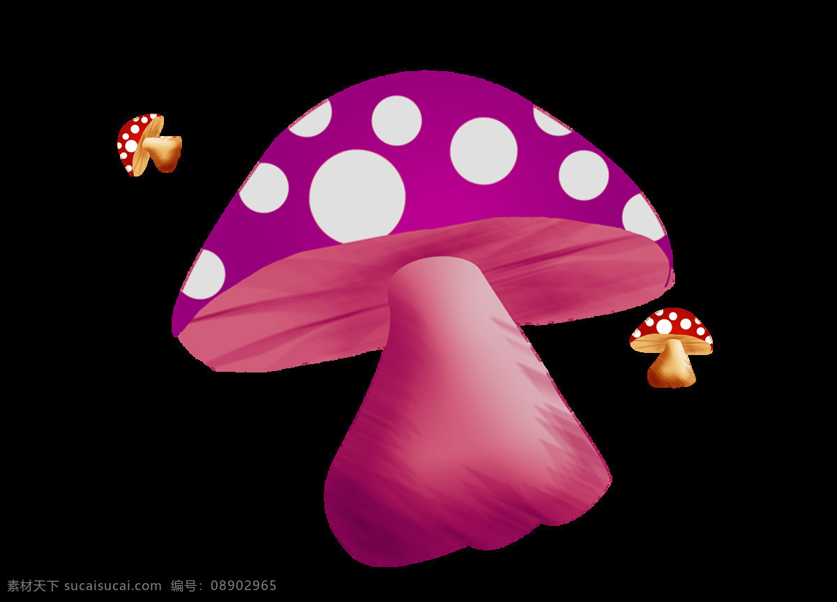 手绘 彩色 鲜艳 蘑菇 装饰 紫色 圆圈 透明元素 png元素 免抠元素