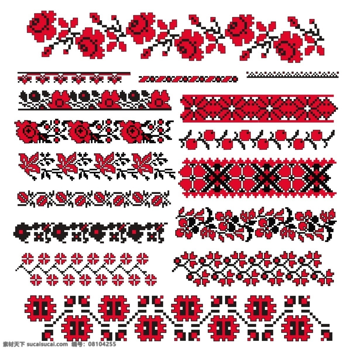 十字绣 花纹 背景 矢量 免费 插画 花朵 卡通 矢量图 其他矢量图