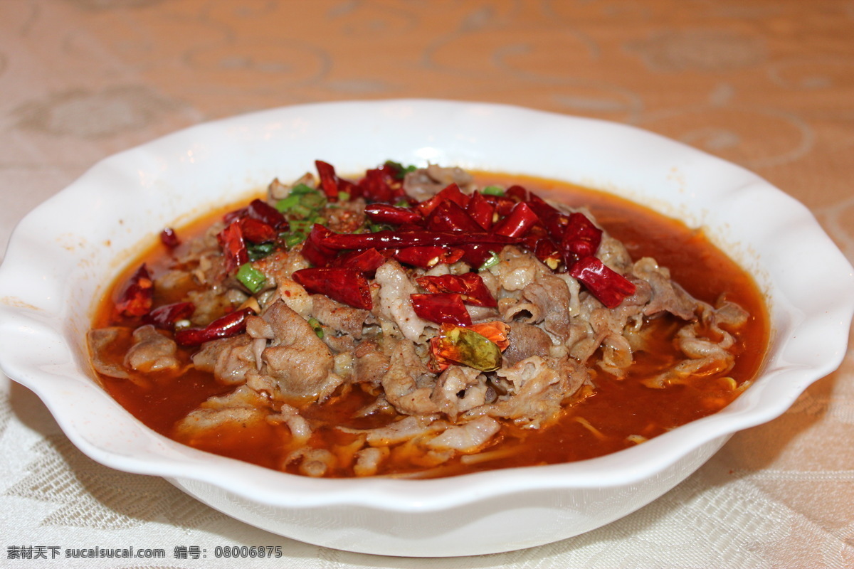 金针肥牛 金针菇 肥牛 牛肉 水煮 水煮牛肉 传统美食 餐饮美食