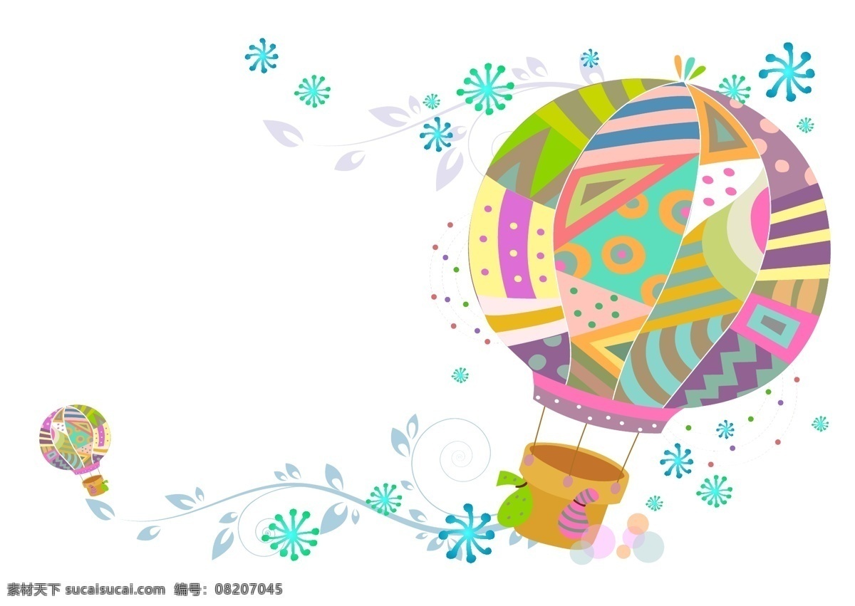 花纹 热气球 背景 鲜花 花朵 绿植 广告 底纹 图案 图腾 线条 条纹 花样 卡通 流行 欧美风格 矢量 底纹背景 底纹边框