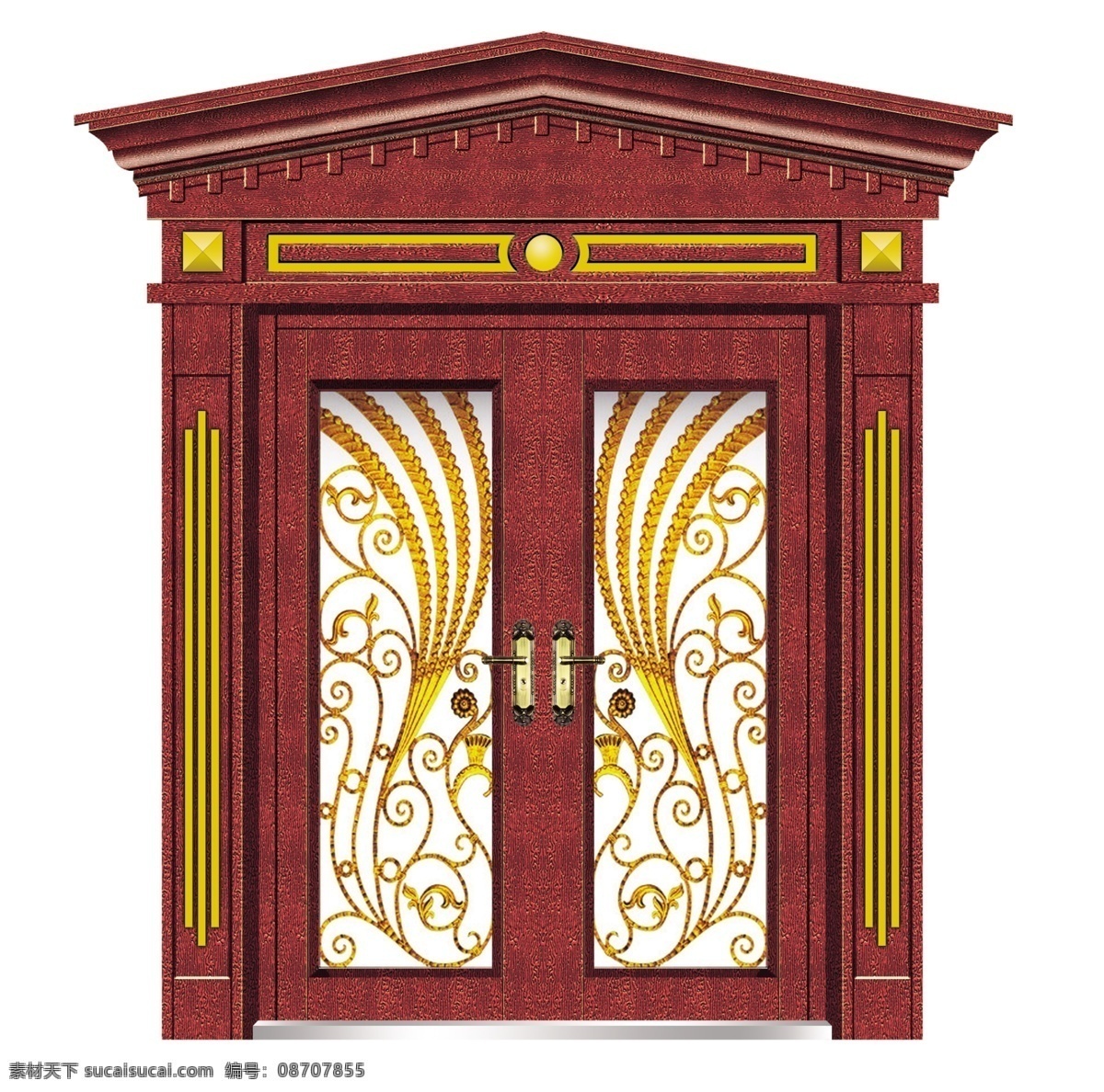 欧式 罗马柱 双 开门 分层 源文件 模板下载 家居装饰素材