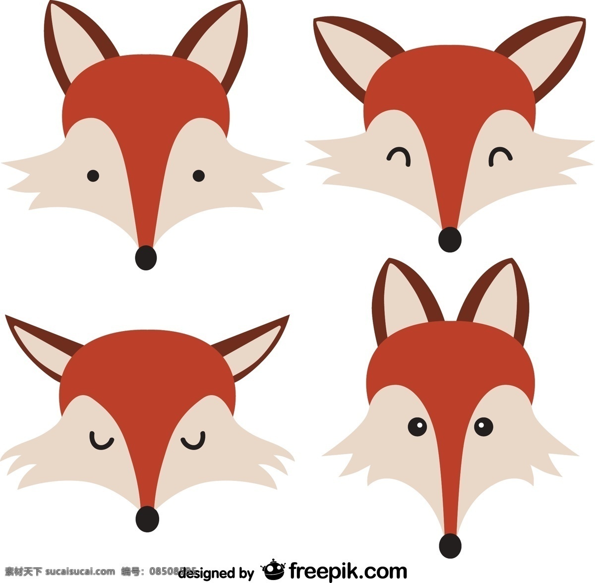卡通 狐狸 头像 矢量 动物 野生动物 表情 矢量图