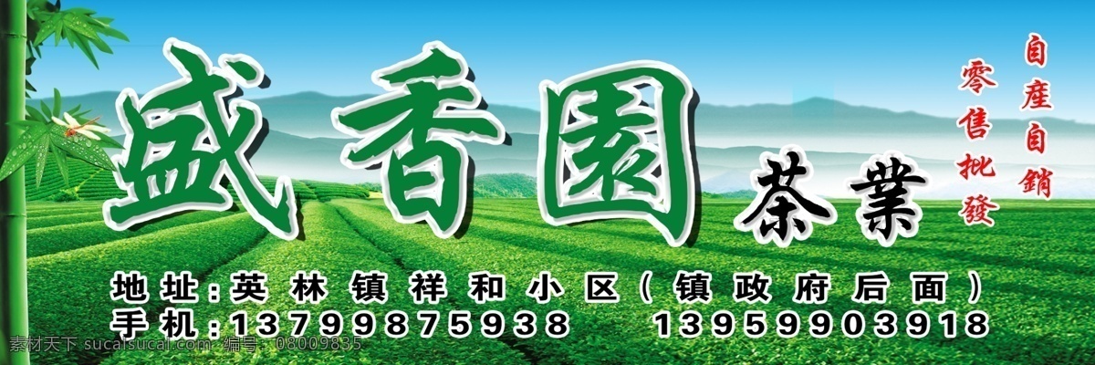 茶业 招牌 茶山 竹子 茶背景 菜业背景 广告设计模板 源文件