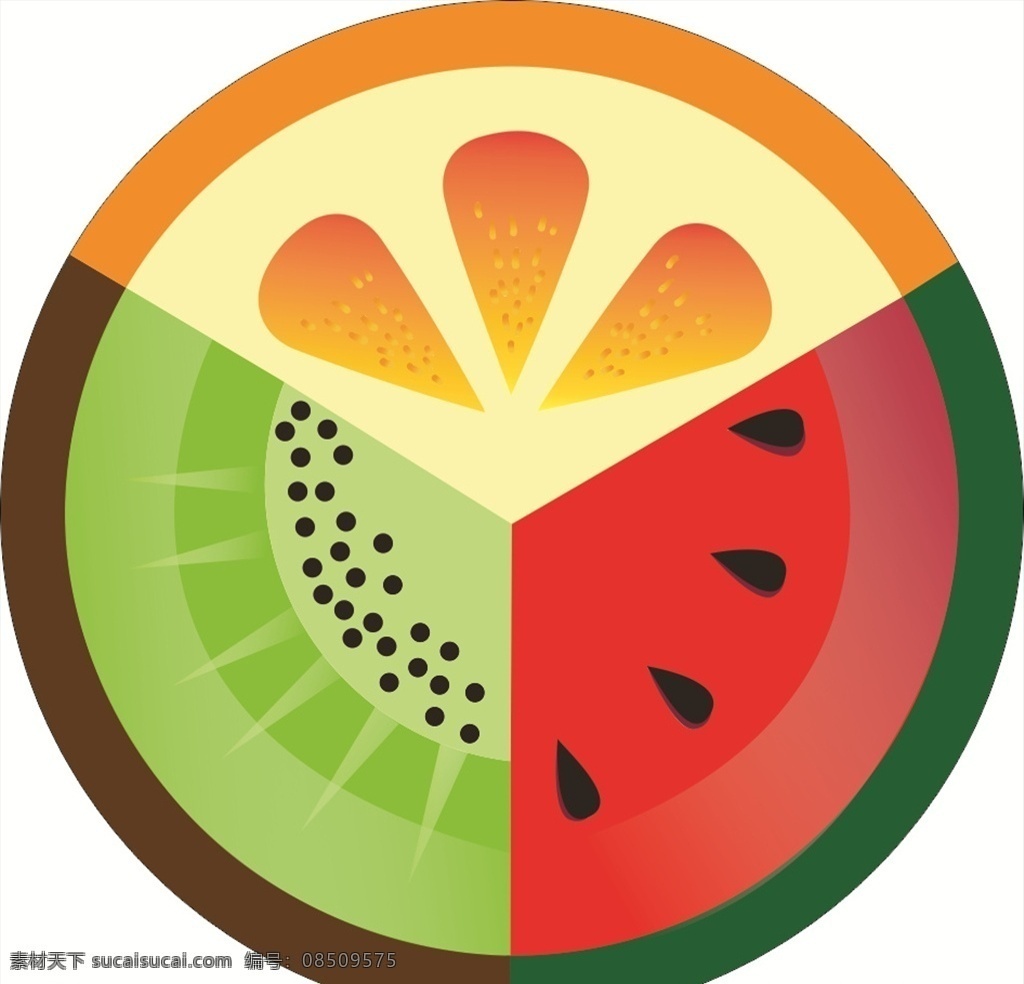 水果标志 奇异果标志 西瓜标志 草莓标志 橙子标志 水果店标志 水果 水果矢量图