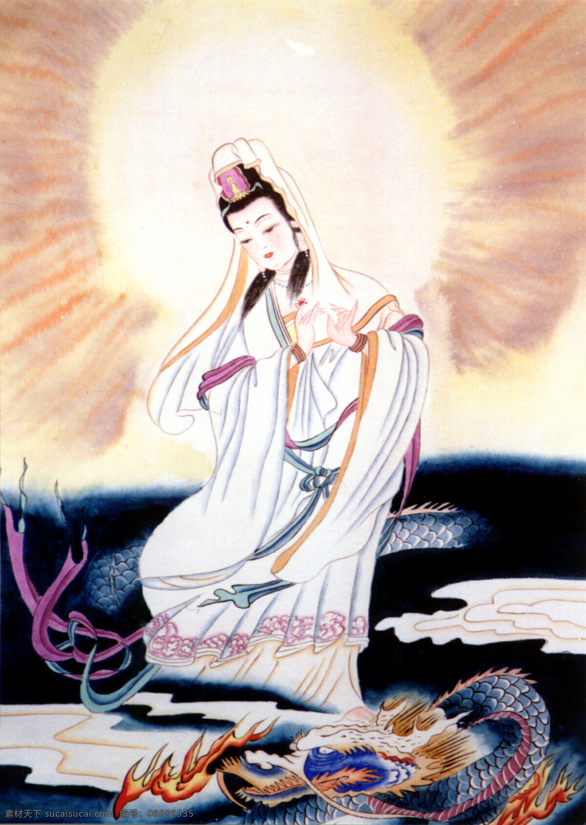 观音 神仙佛像 国画0049 国画 设计素材 中国画篇 书画美术 白色