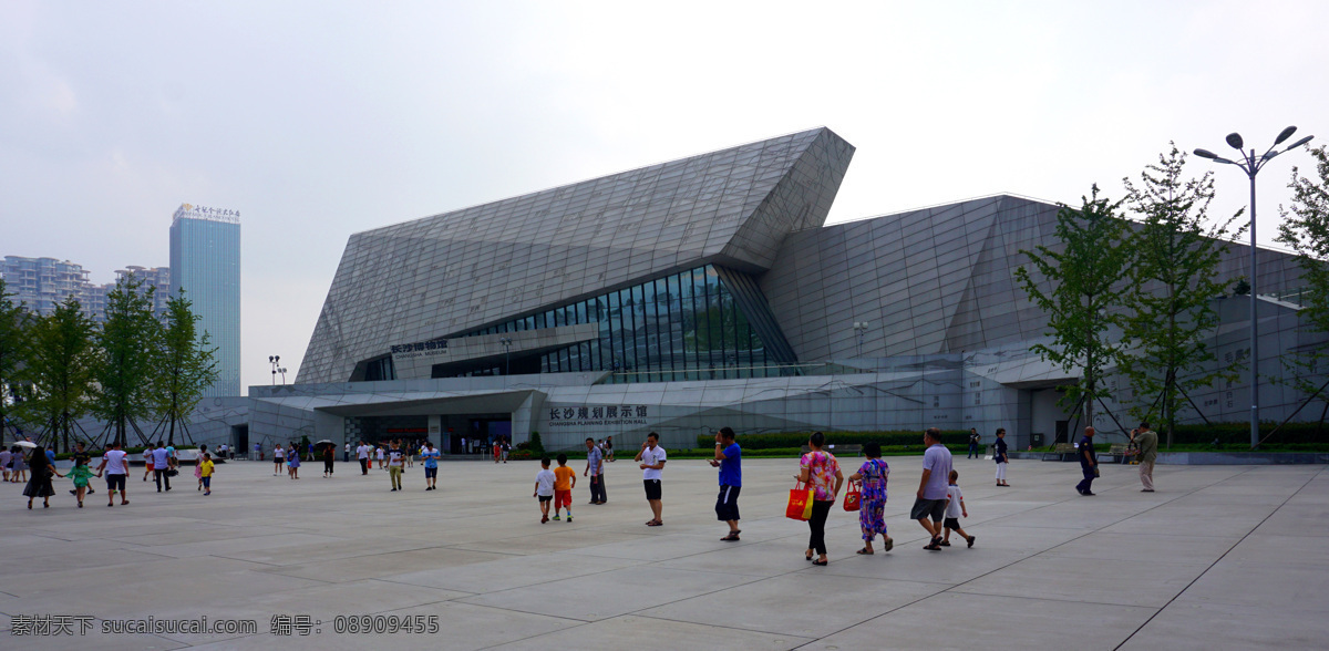 长沙 规划 展示馆 前 长沙市 开福区 北辰三角洲 两馆一厅 风景 风光 建筑园林 园林建筑