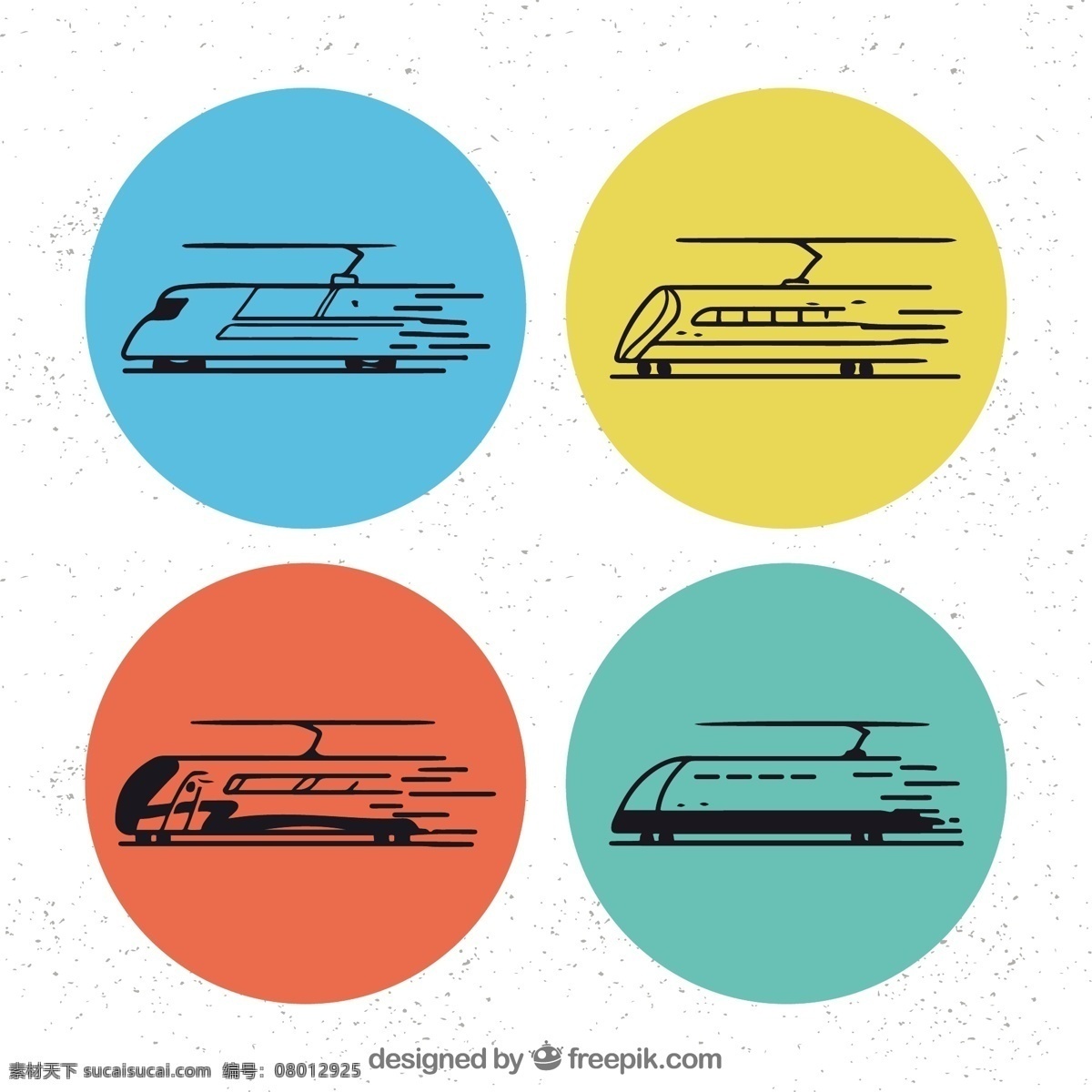 四 彩色 圆圈 抽象 火车 图标 四个 彩色圆圈 抽象的火车