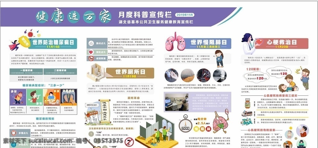 健康教育 宣传栏 健康 进万家 卫生 科普知识 公共卫生 展板模板