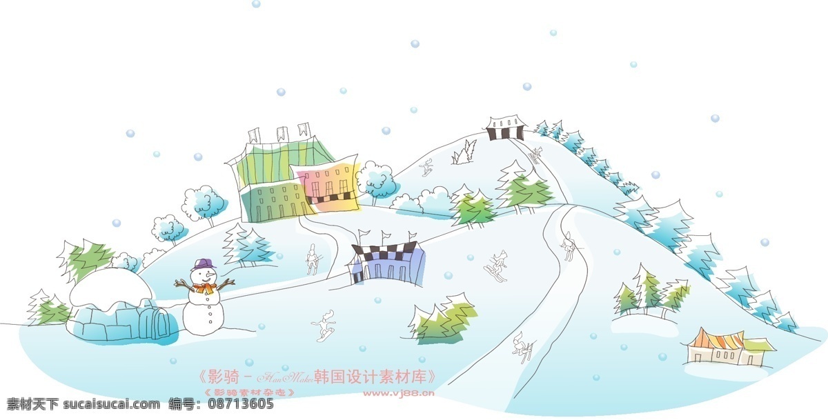 城市 风景 hanmaker 韩国 设计素材 库 城市风景 卡通 漫画 手绘 矢量图 建筑家居