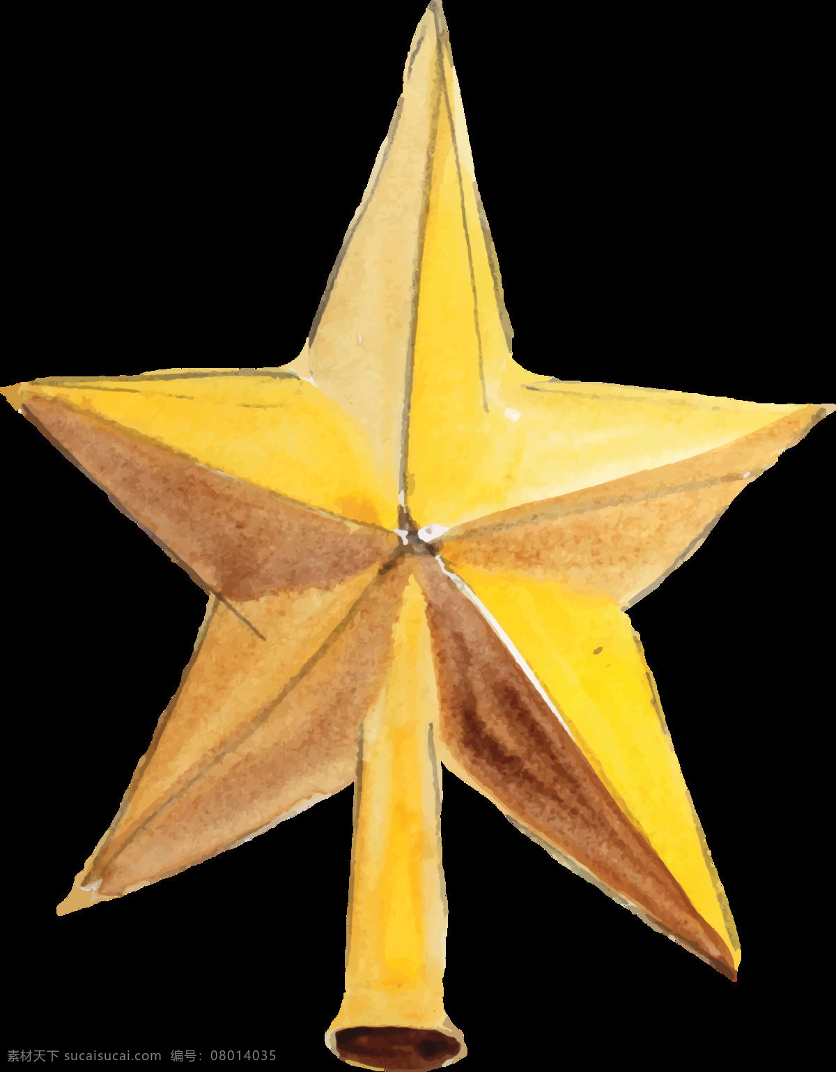 金色 五角星 透明 卡通 抠图专用 装饰 设计素材