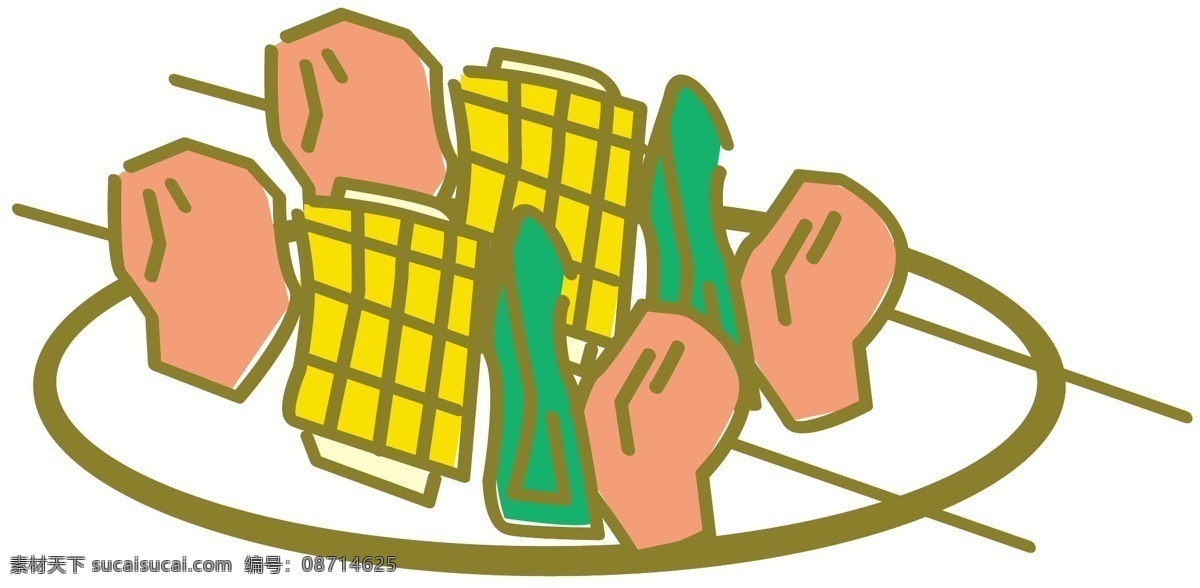 派对 聚会 食物 矢量图