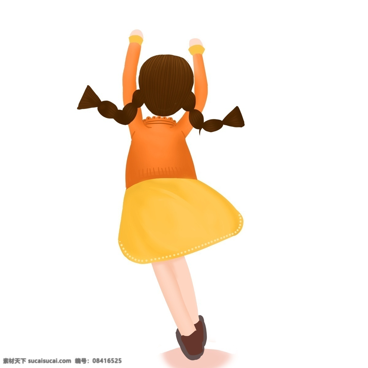 手绘 卡通 女孩 背影 图案 元素 人物 简约 设计元素 元素设计 创意元素 psd元素