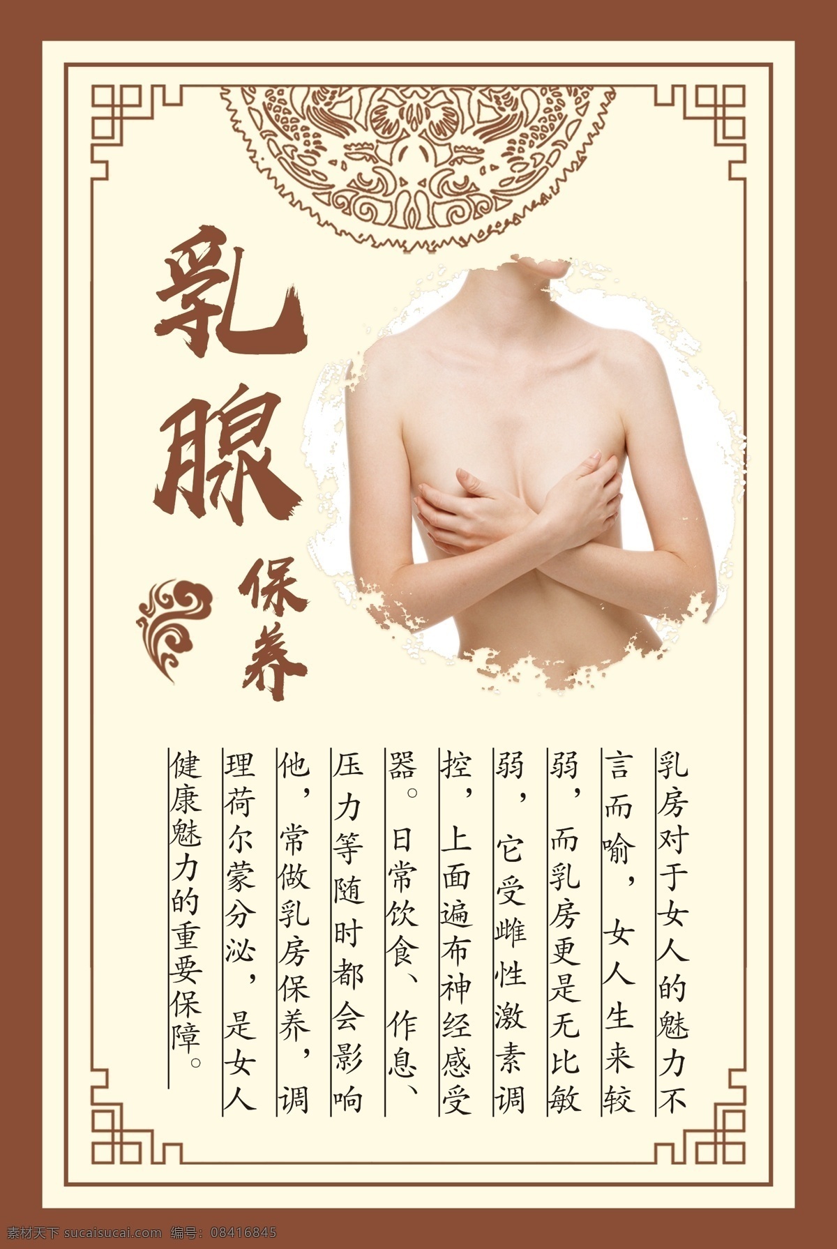 乳腺 保养 护理 海报 女性 养生 保健 胸部