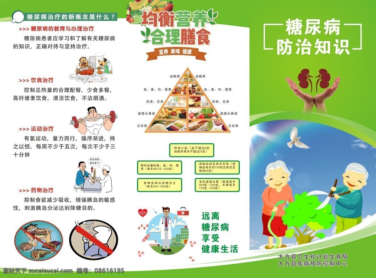 糖尿病 防治知识 三 折页 三折页 折页宣传单 预防知识 医疗卫生