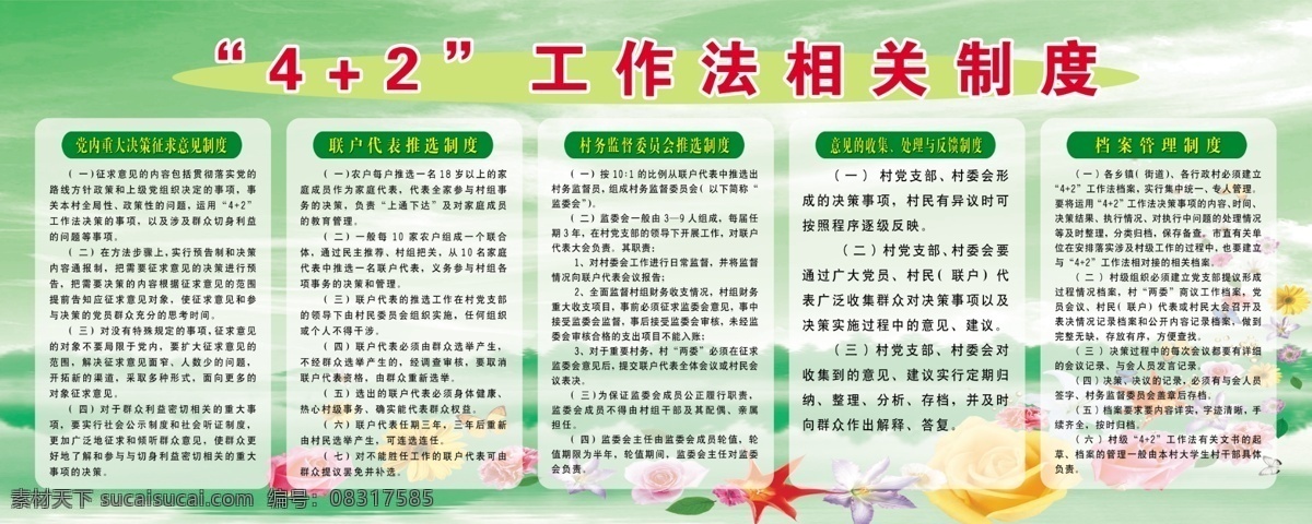 工作免费下载 工作 广告设计模板 花 玫瑰 源文件 展板 展板模板 制度 2工作法 其他展板设计