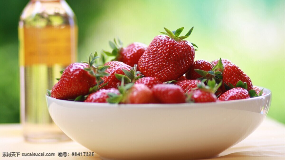 草莓 水果 食物 背景 桌面 生物世界