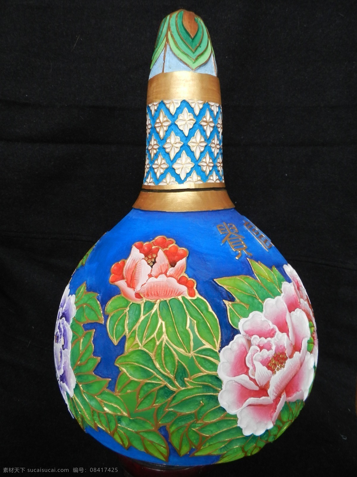 葫芦 雕刻 雕刻葫芦 葫芦画廊 牡丹 玫瑰 彩绘 葫芦艺术 美术绘画 文化艺术