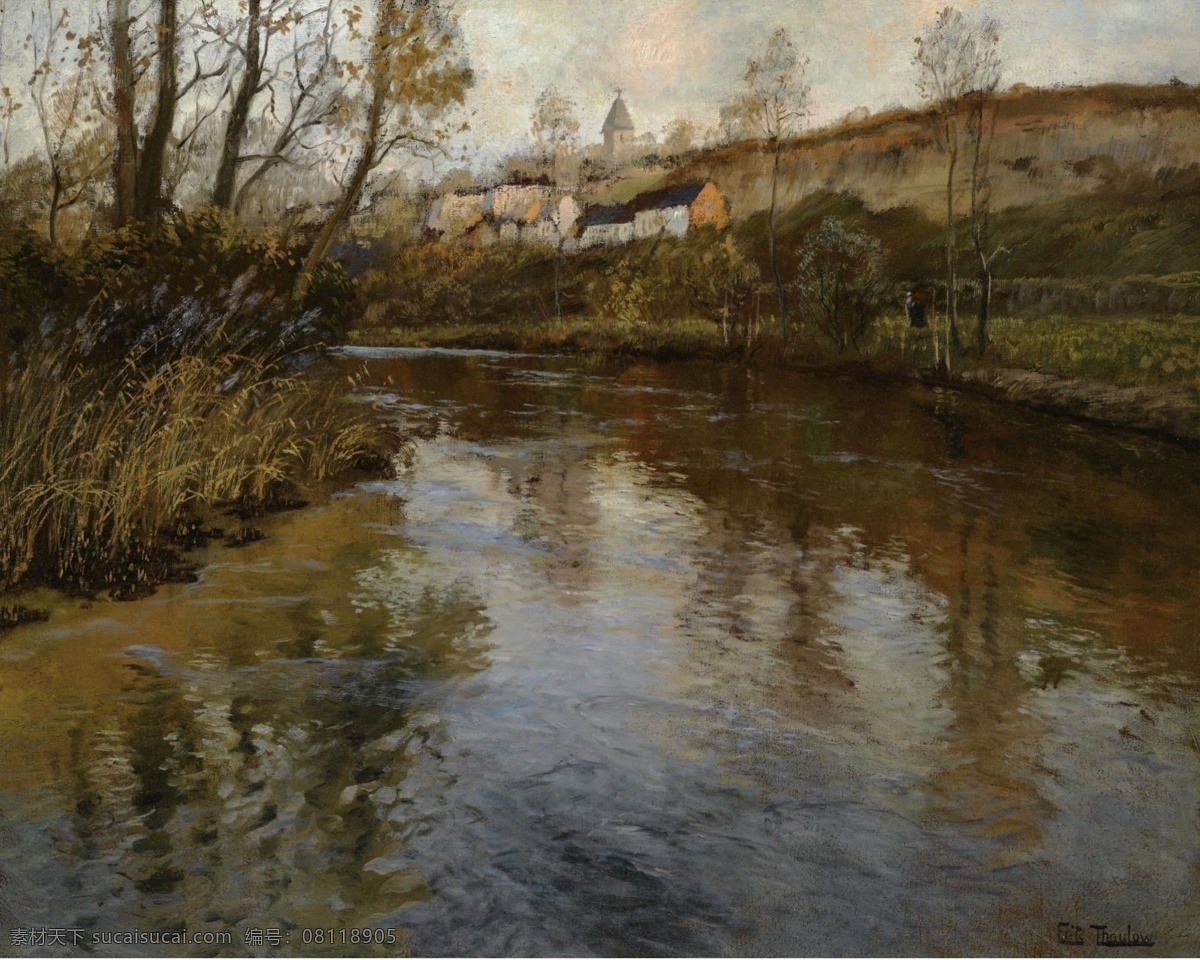 landscape 大师 画家 风景画 静物 油画 建筑 装饰画 river thaulow frits 人物 高清 西方 国外 现代 家居装饰素材