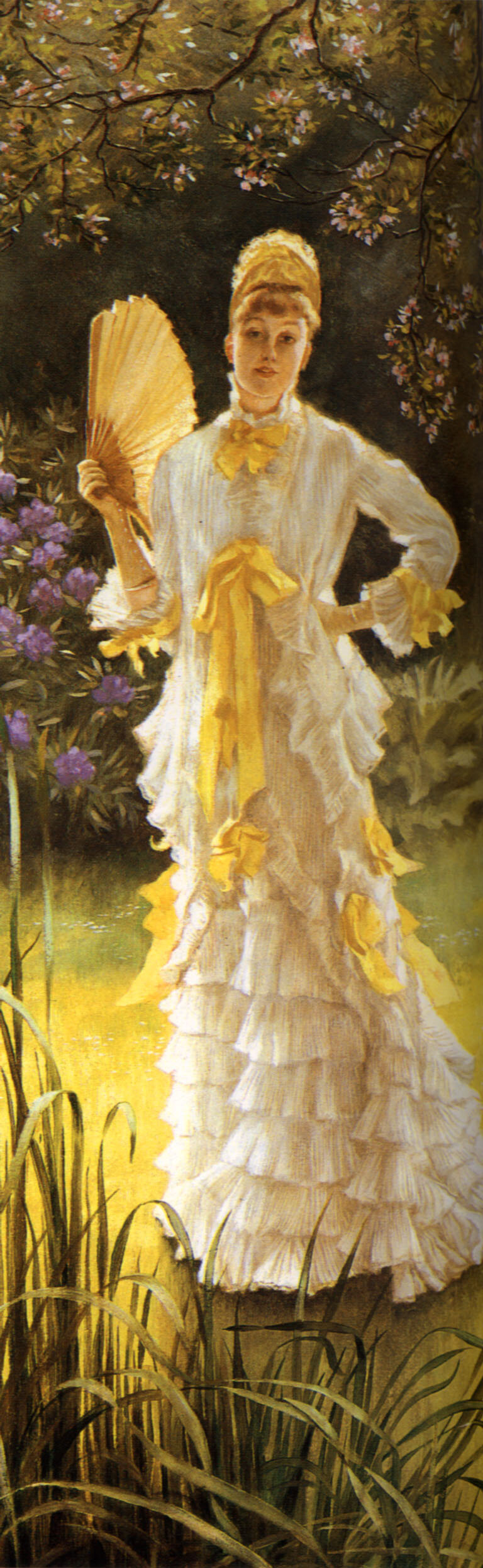 贵妇 花园 绘画书法 女人 女士 七月 人物 詹姆斯 蒂梭特 树林 世界名画 西洋油画 文化艺术 psd源文件