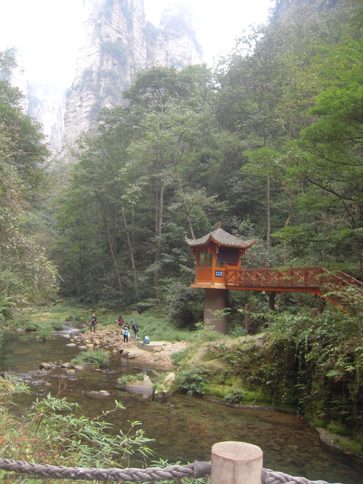 武陵源 山水风景 武陵源风景区 武陵源山水 风景区 旅游区 亭子 绿色风景 森林公园 湖南山水风景 园林风景 自然景观