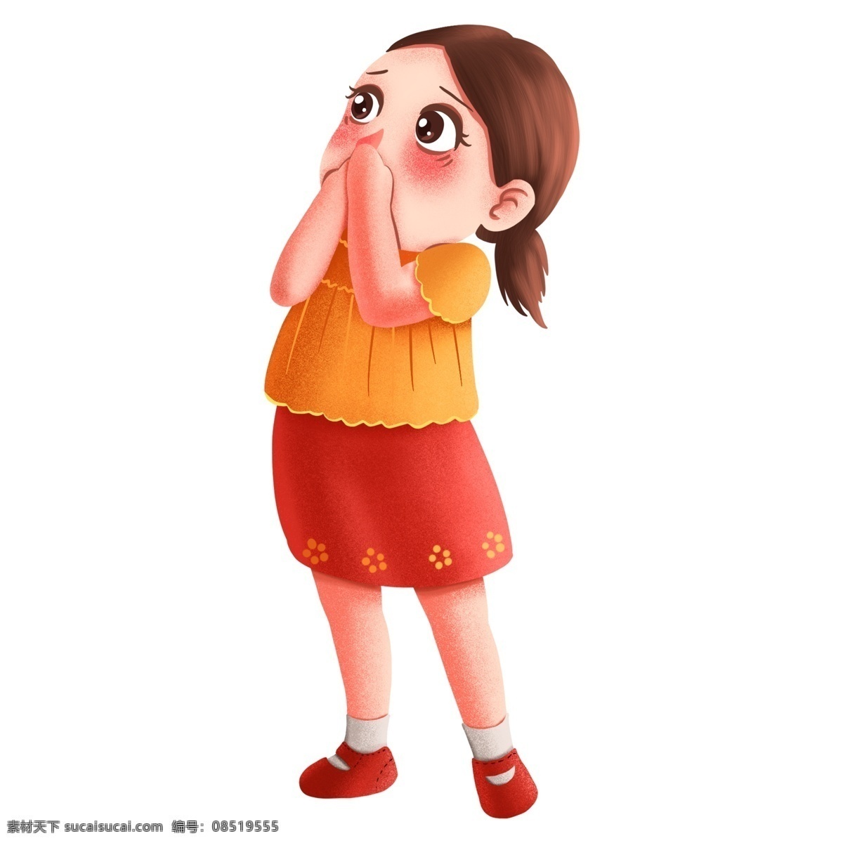 可爱 手绘 小女孩 卡通女人 唯美 卡通元素 女孩 少女元素
