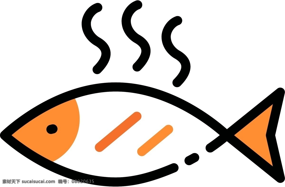 烤鱼元素 烤鱼 烤鱼素材 烧烤 矢量烤鱼 鱼 鱼矢量图 鱼简笔画 卡通鱼