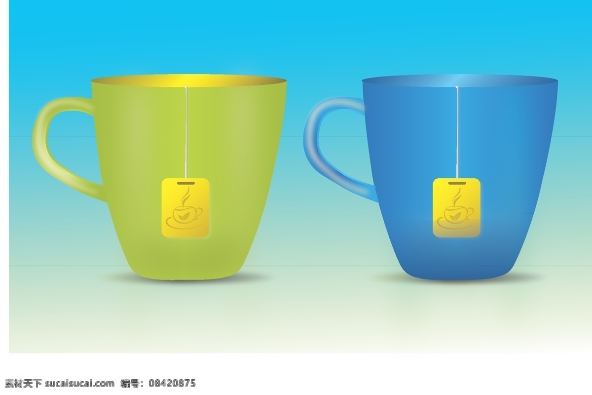 矢量水杯素材 水杯 矢量水杯 杯子 卡通杯子