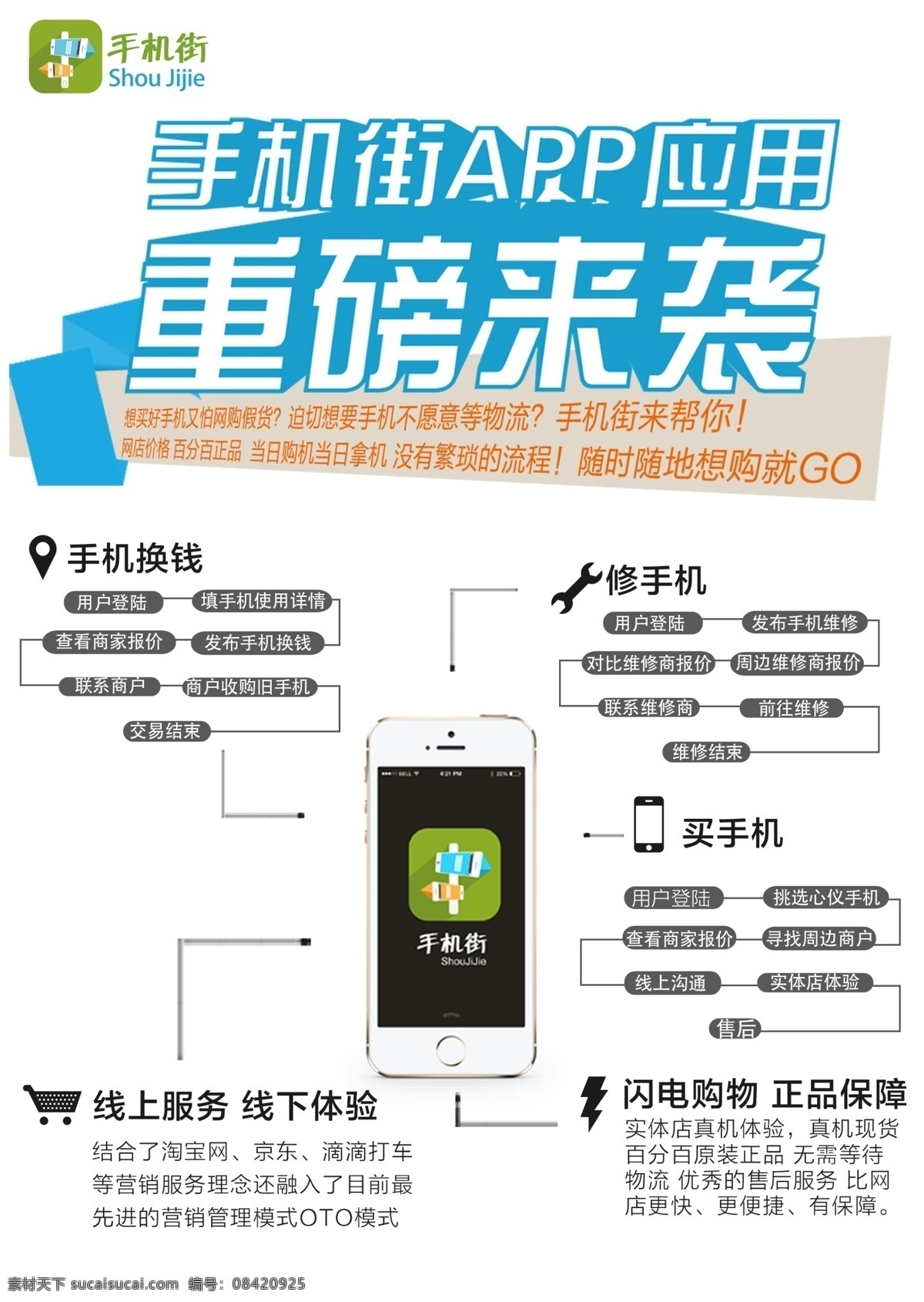 宣传海报 海报 手机街 推广海报 简洁海报 功能海报 分层 白色